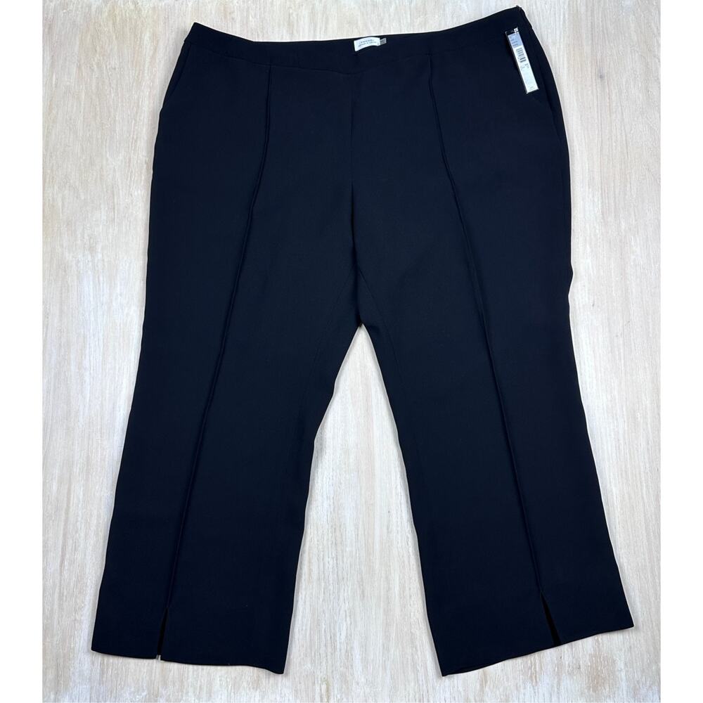 NWT Tahari Black Work Business Office High Waisted Trouser Dress Pants Plus 24W